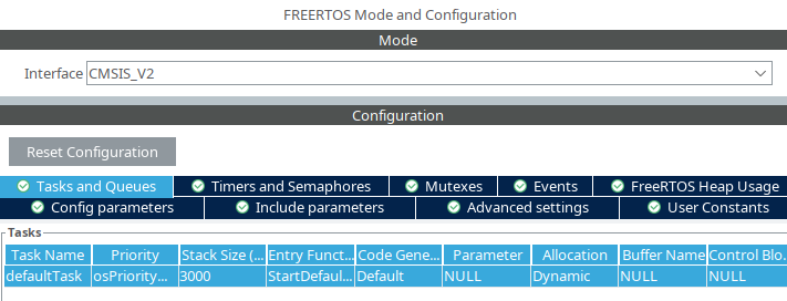 FreeRTOS task setup